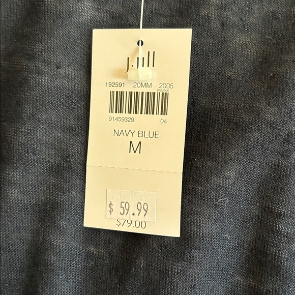 Never Worn J Jill Love Linen Navy Blue Open Front Drape Cardigan - Picture 4 of 6